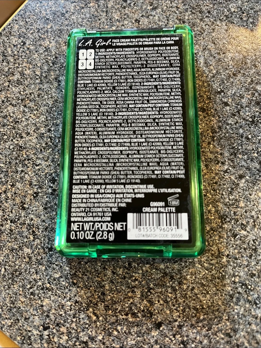 L.A. Girl Emerald Envy Face Palette - Green & Silver/white/black